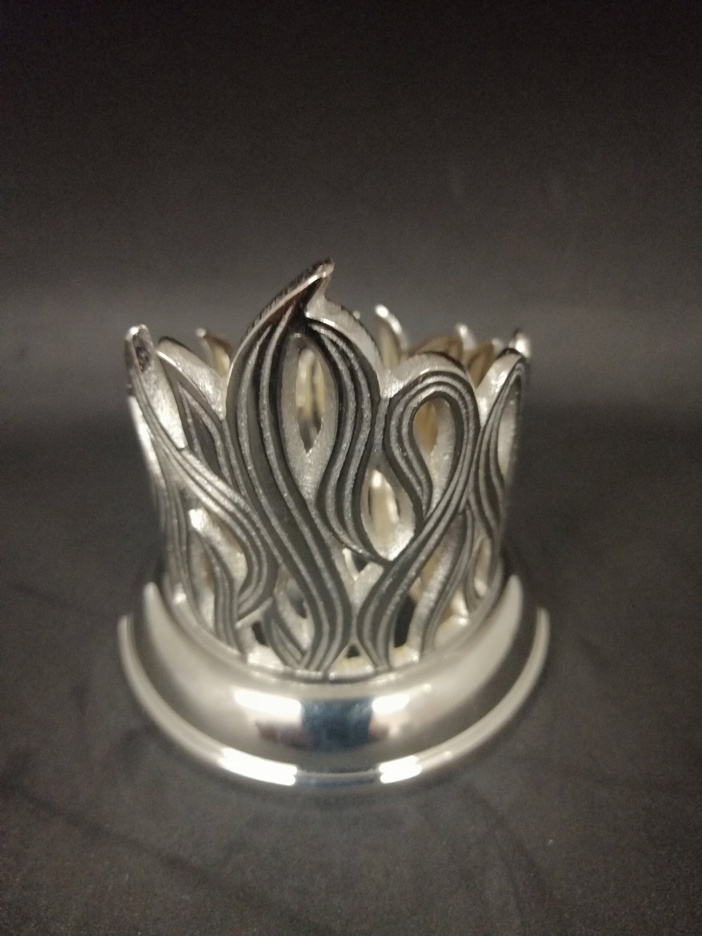 Kerzenständer Flamme Silber für Kerzen 40/5 cm