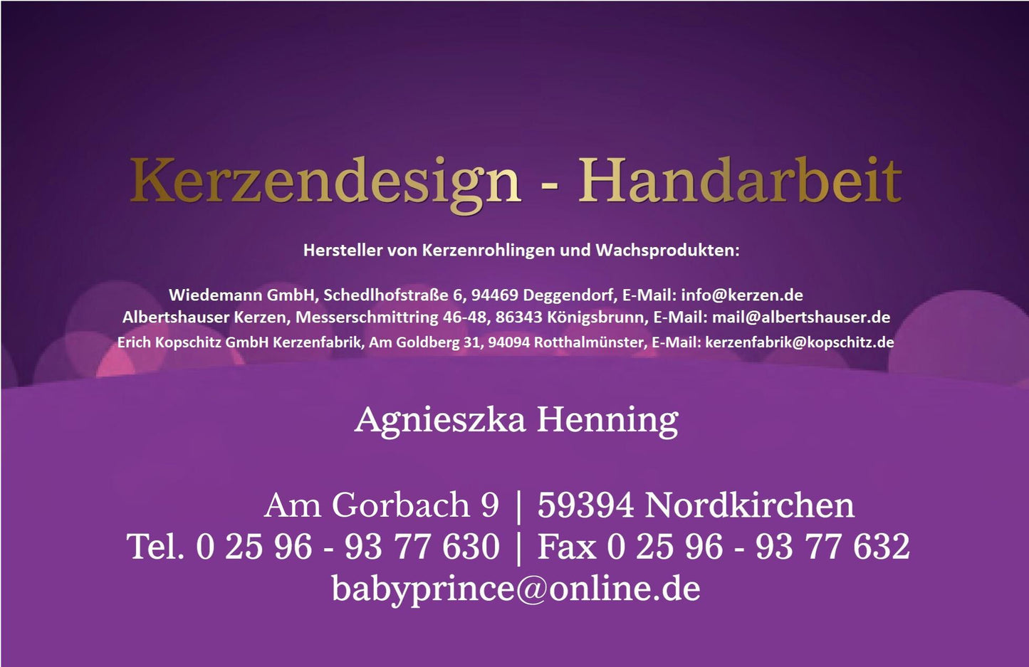 Taufkerze - Kreuz - Mädchen - Junge - Kerze - Taufe - Handarbeit - keine Folie - inkl. Wachsbeschriftung