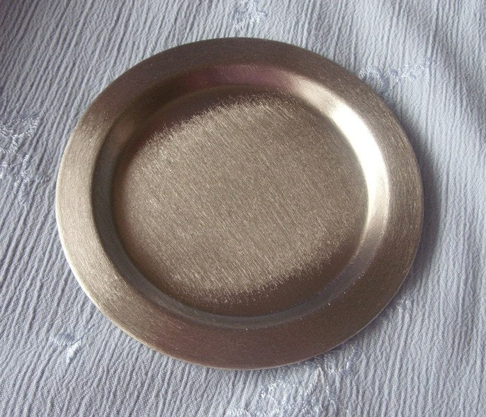 Kerzenteller silber-matt für Kerzen 60-80 mm Taufe,Hochzeit