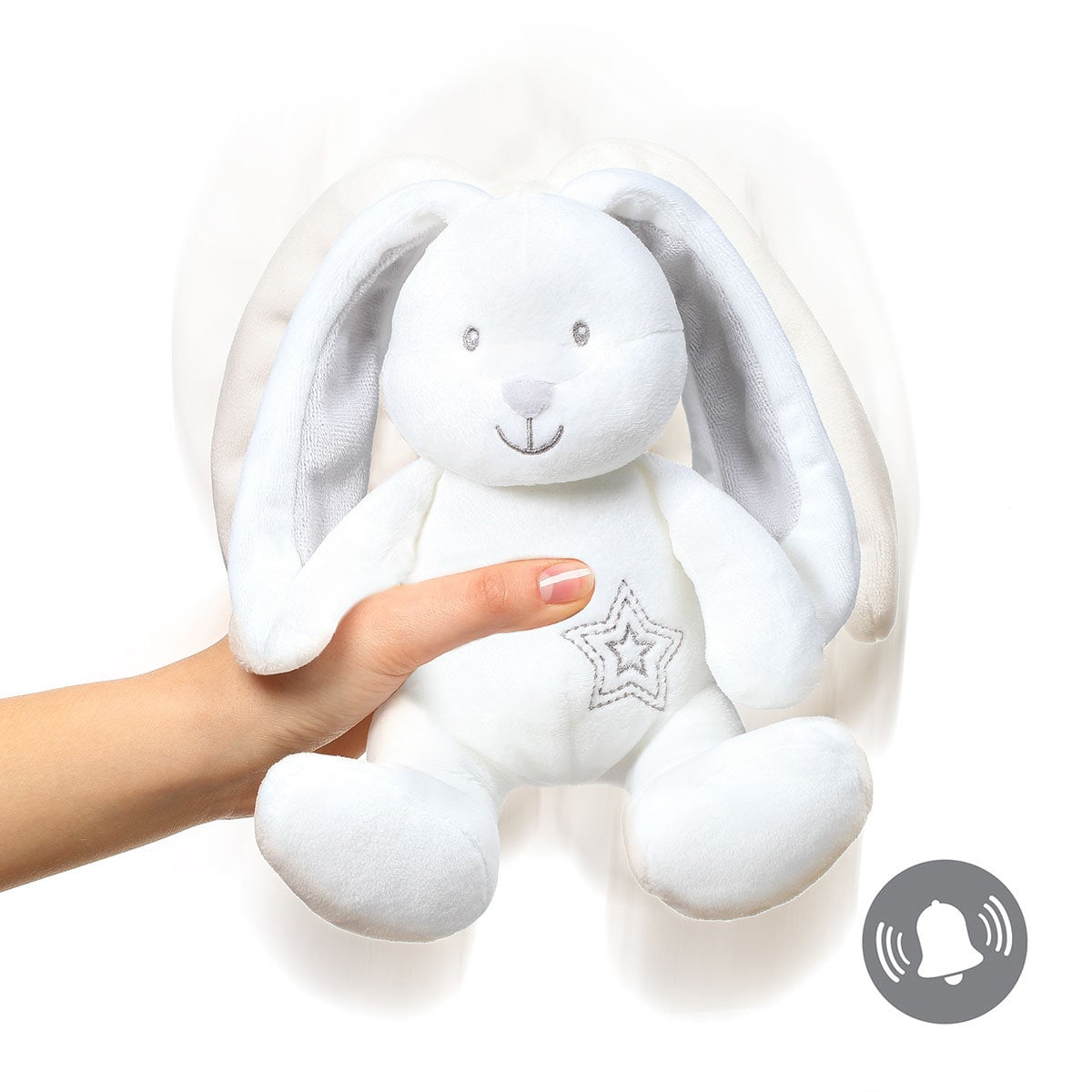 Weihnachtsgeschenk, Taufgeschenk Personalisierter Baby Hase Kuscheltier Spielfigur mit Rassel