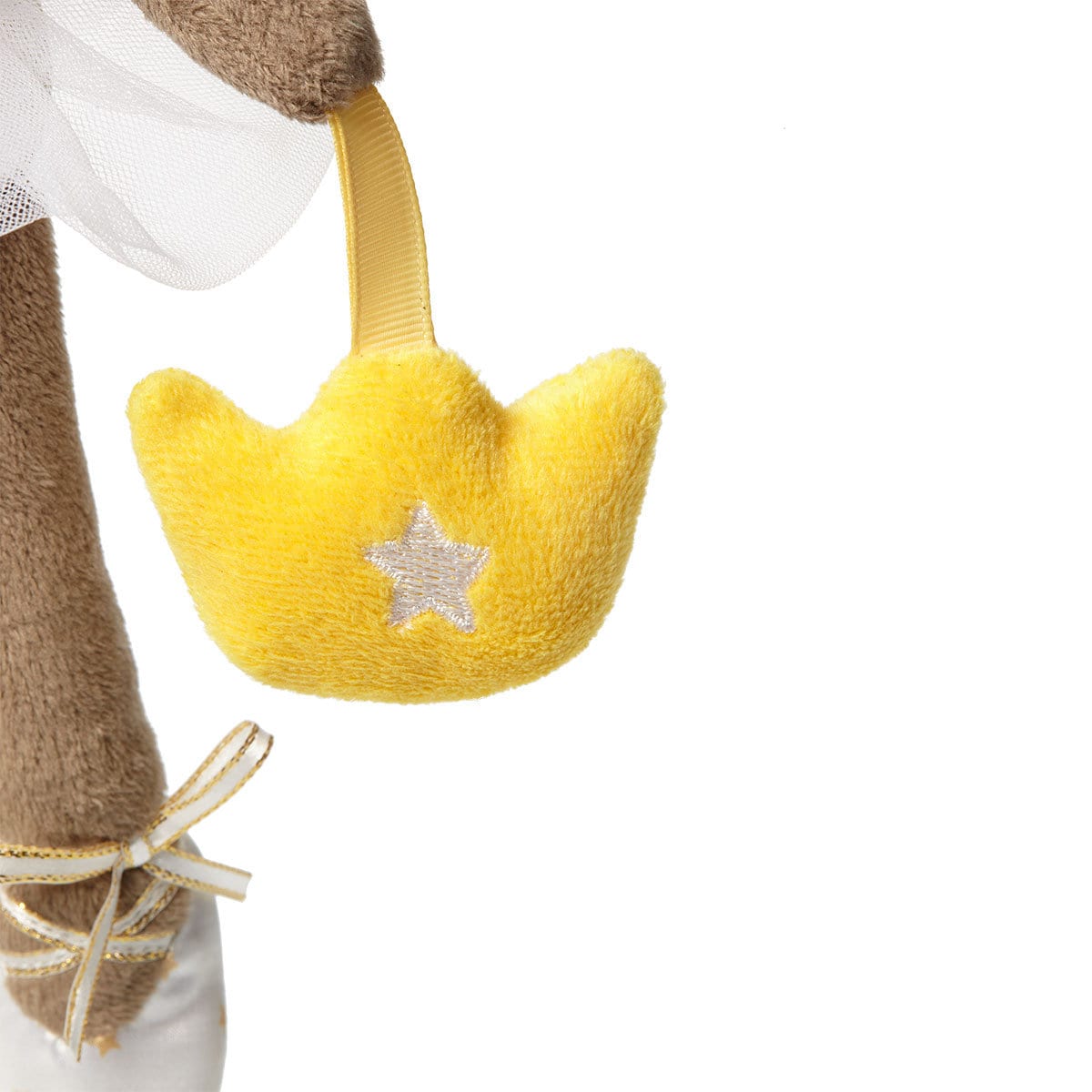 Kuscheltier BALLERINA CARLA raschelnd mit Silikon-Beißring Kinderwagenanhänger Personalisiert