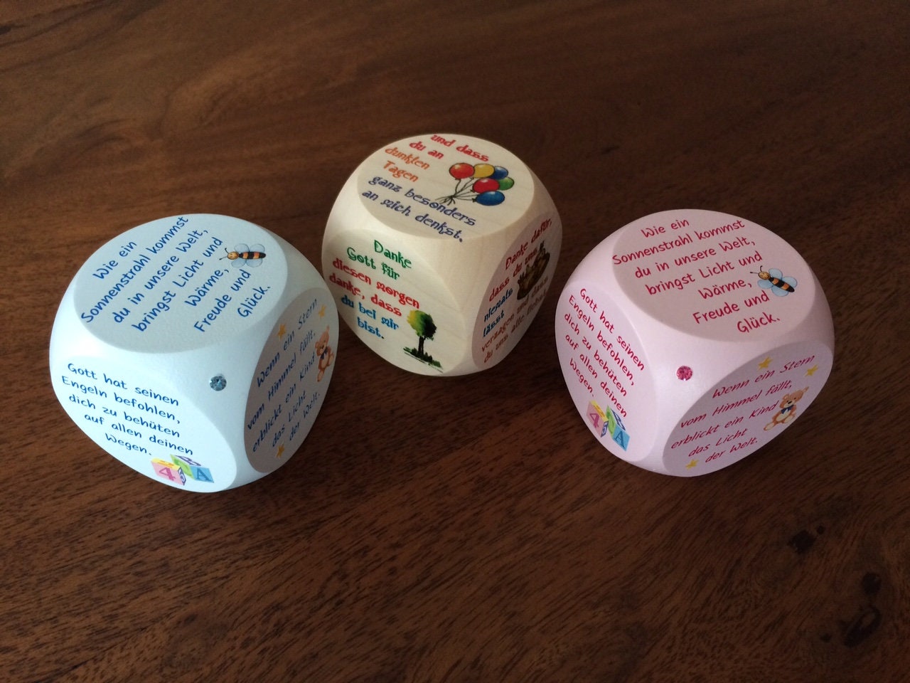 Würfel "Kindergebet" Taufgeschenk Gebetswürfel