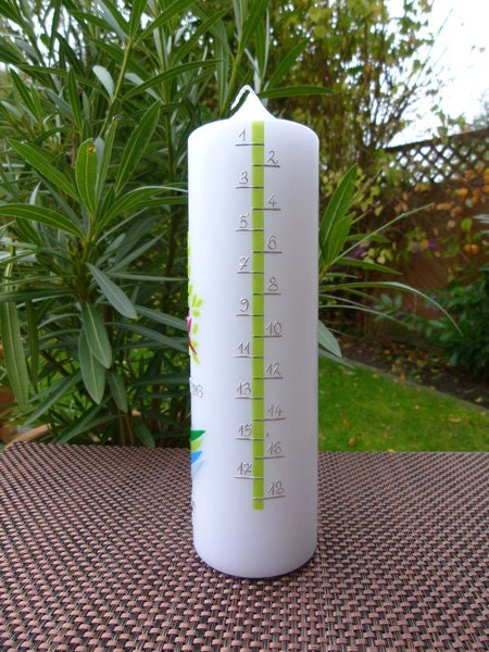 Taufkerze - Geburtstagskerze Lebensbaum 2in1, inkl Beschriftung, Farbwünsche möglich, Mädchen, Jungen, Wachsverzierungen, Taufe, Geburtstag