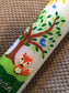 Taufkerze Lebensbaum mit Fuchs, inkl. Beschriftung, Farbwünsche möglich, Mädchen, Jungen, Baum, Sonne, Regenbogen, Wachsverzierungen, Taufe