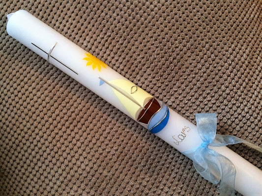 Taufkerze Kommunionkerze " Mit Jesus in einem Boot "