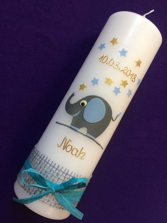 Taufkerze Elefant