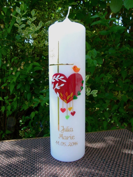 Taufkerze - Mädchen - Junge - Kerze -Taufe - Handarbeit - keine Folie - inkl. Wachsbeschriftung