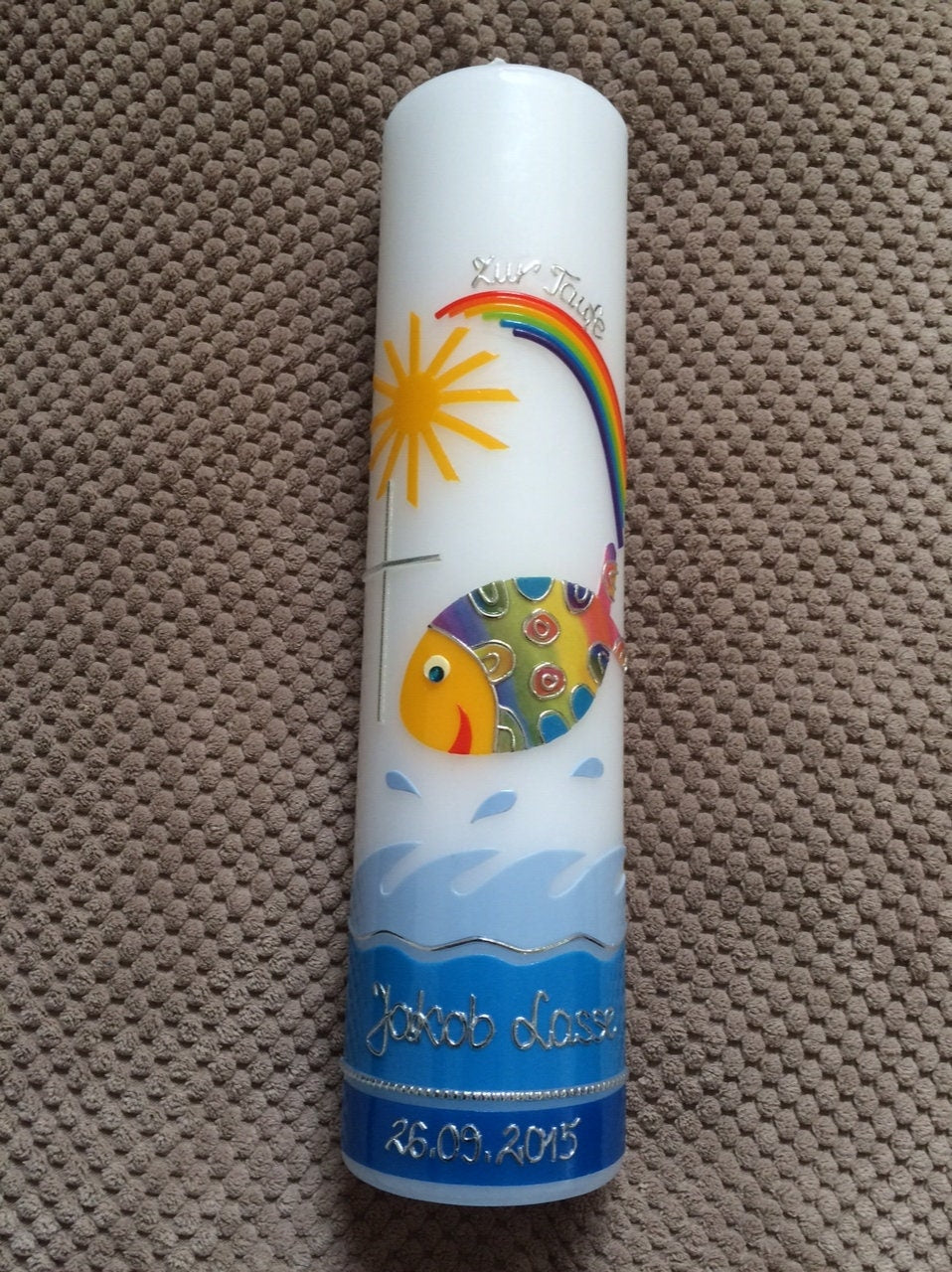 Taufkerze bunter Fisch - Das Original