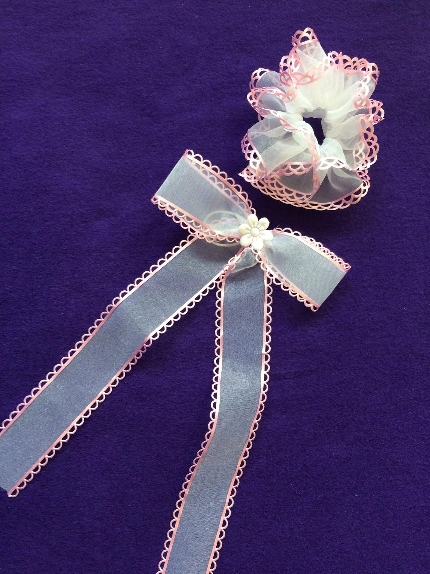 Kerzenschleife + Tropfschutz SET in rosa