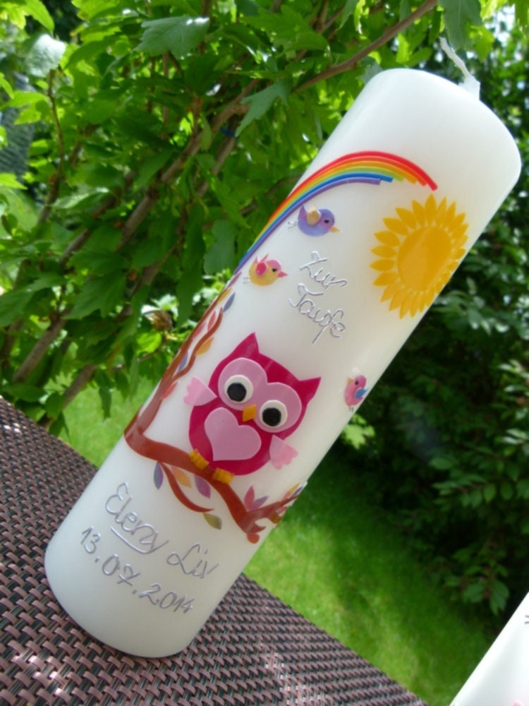 Taufkerzen Eule, Vogel