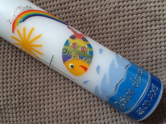 Taufkerze bunter Fisch - Das Original