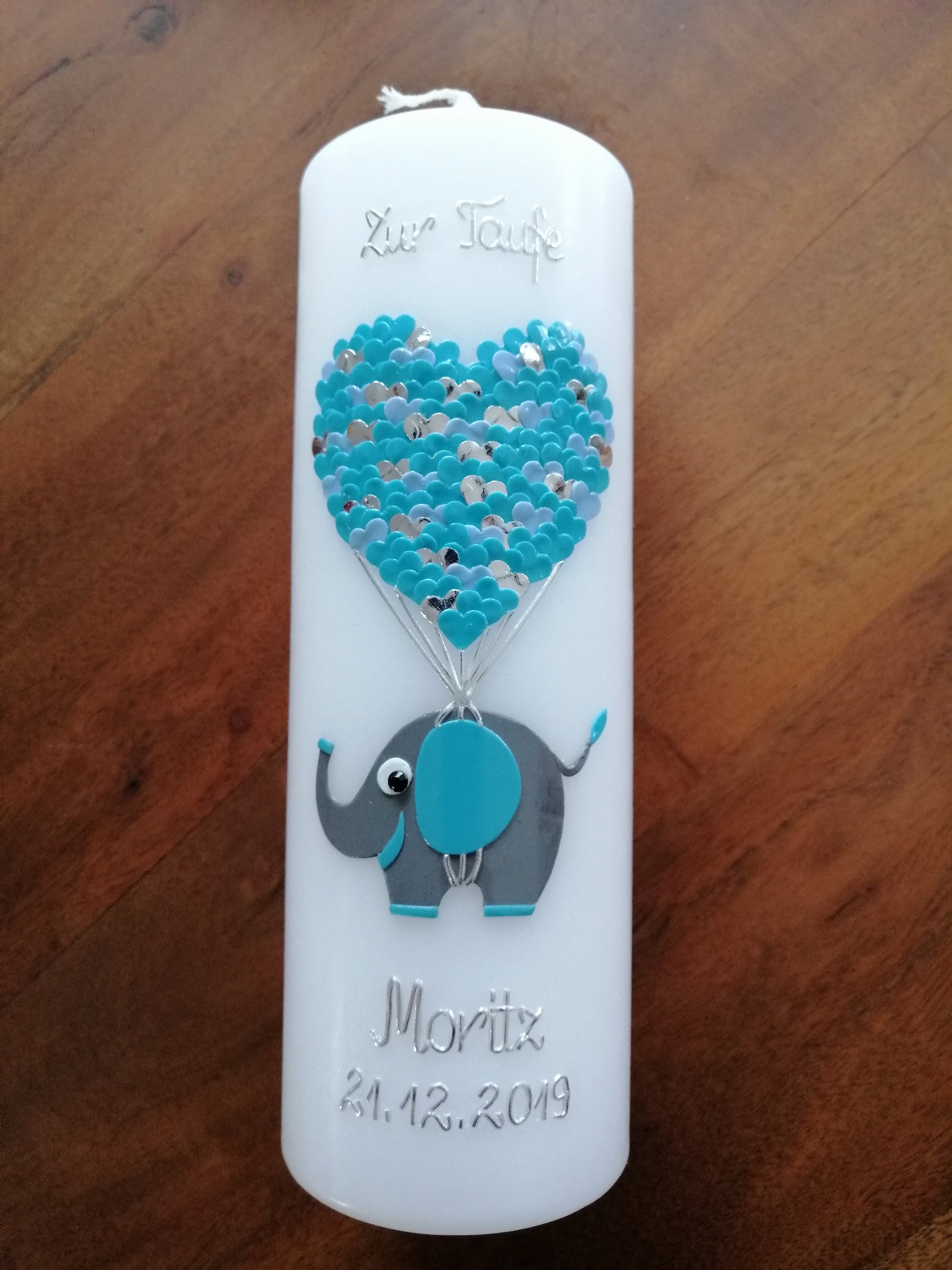 Baby Shower- Elefant - Luftballons - Ballon - Geburtstag - Kerze - Taufe - Handarbeit - keine Folie - inkl. Wachsbeschriftung