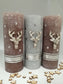 Rustica-Vintage Weihnachtskerze Adventskerze Tischkerze Hirsch Geweih (2245TK)