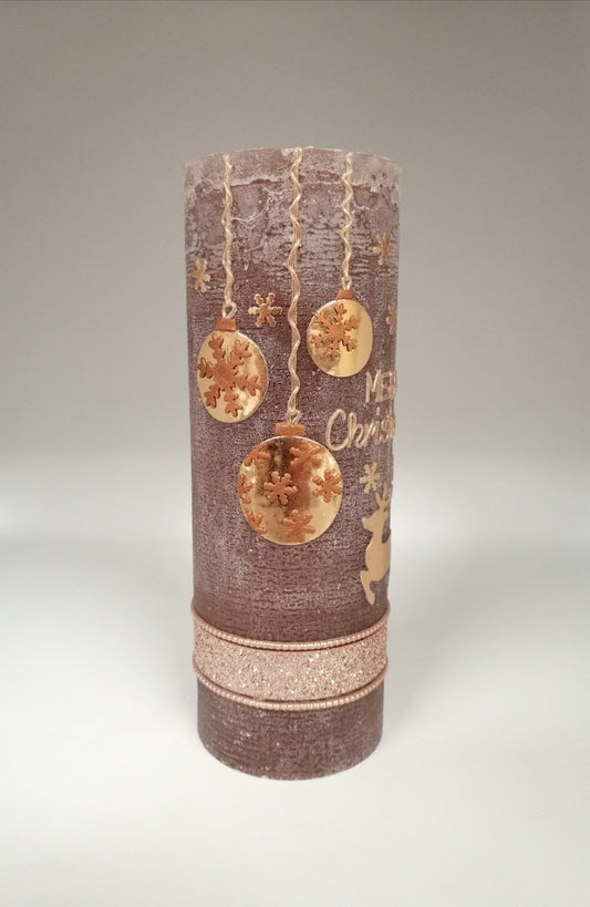 Weihnachten 2024 in RUSTICA, VINTAGE-Look, 1 x Weihnachtskerze, Weihnachtsgeschenk