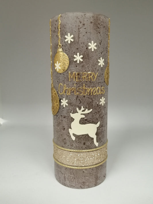 Weihnachten 2024 in RUSTICA, VINTAGE-Look, 1 x Weihnachtskerze, Weihnachtsgeschenk inkl. Geschenkkarton