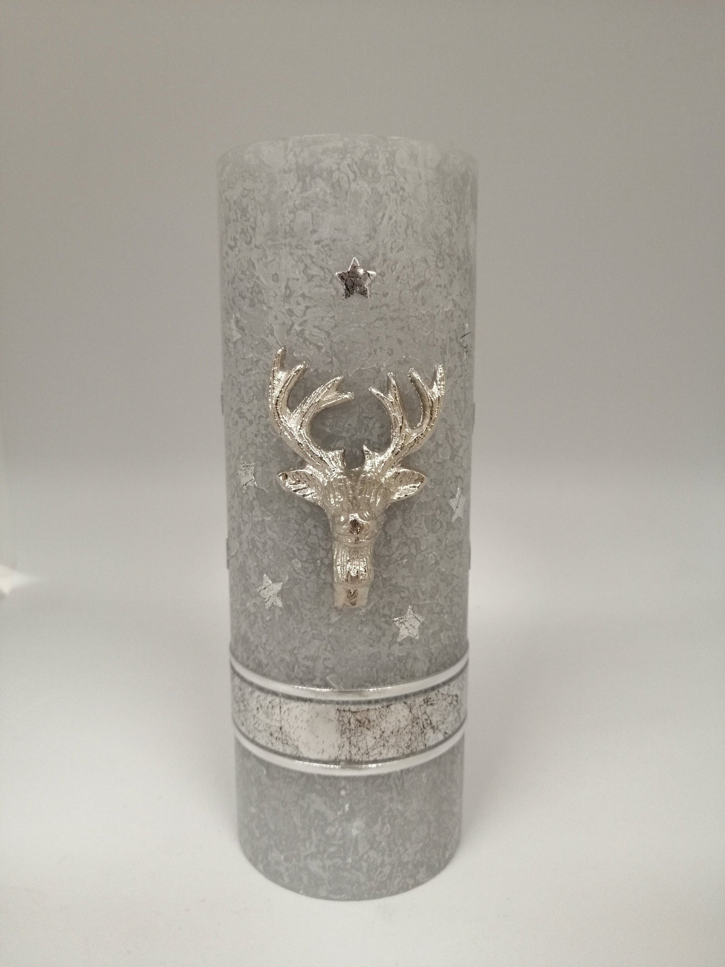 Rustica-Vintage Weihnachtskerze Adventskerze Tischkerze Hirsch Geweih (2245TK)