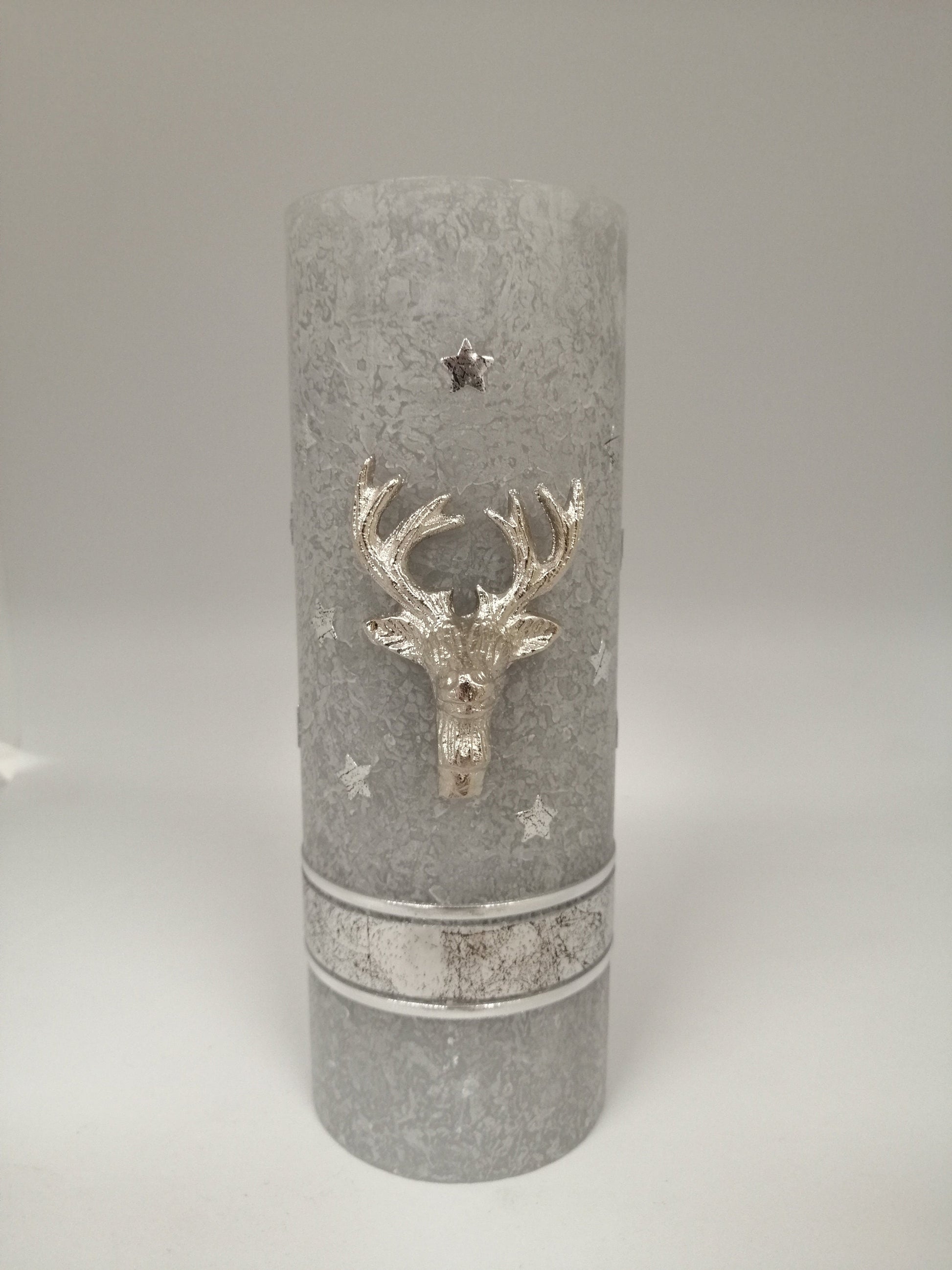 Rustica-Vintage Weihnachtskerze Adventskerze Tischkerze Hirsch Geweih (2245TK)