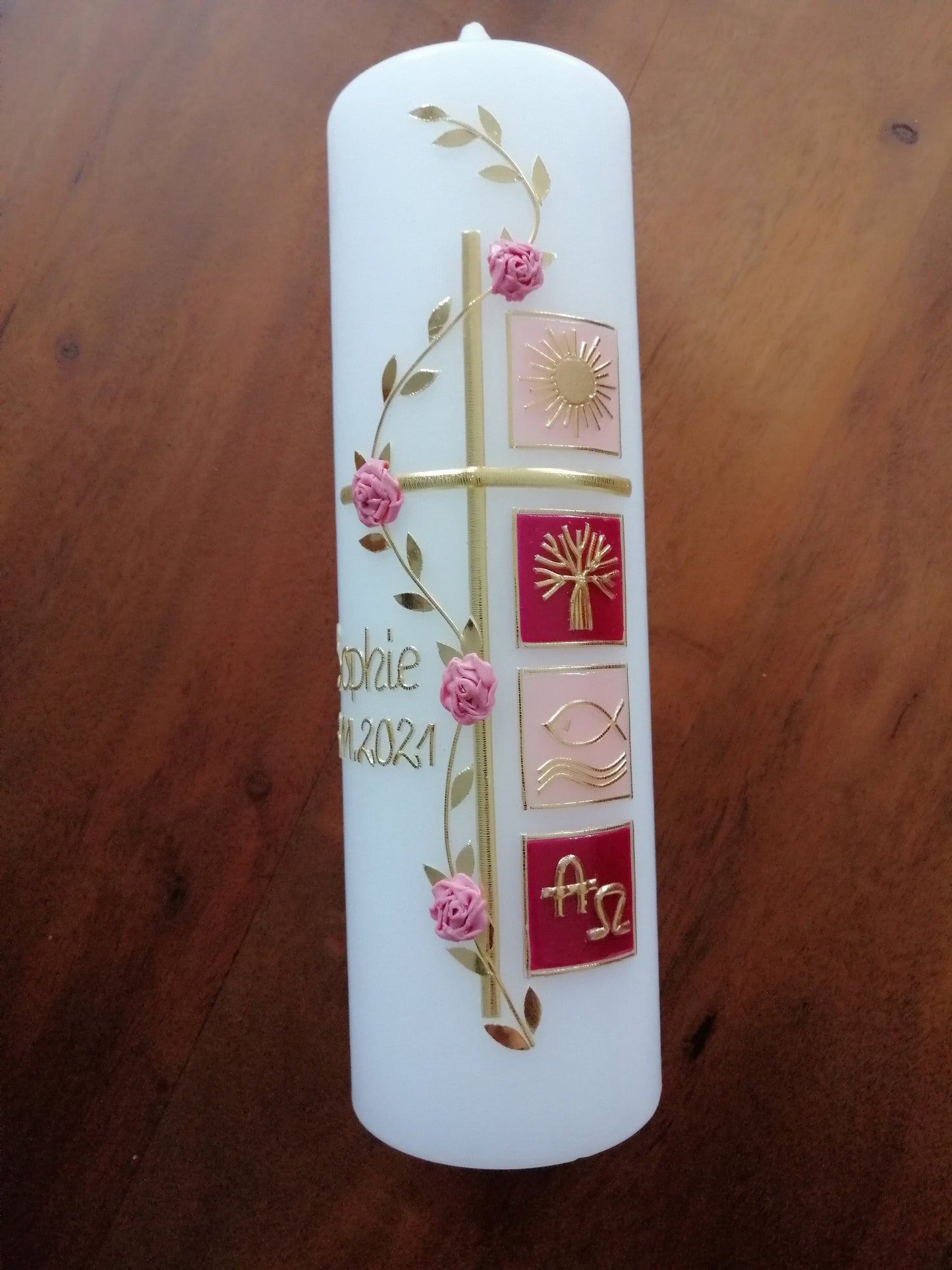 Taufkerze Mädchen - Sonderanfertigung