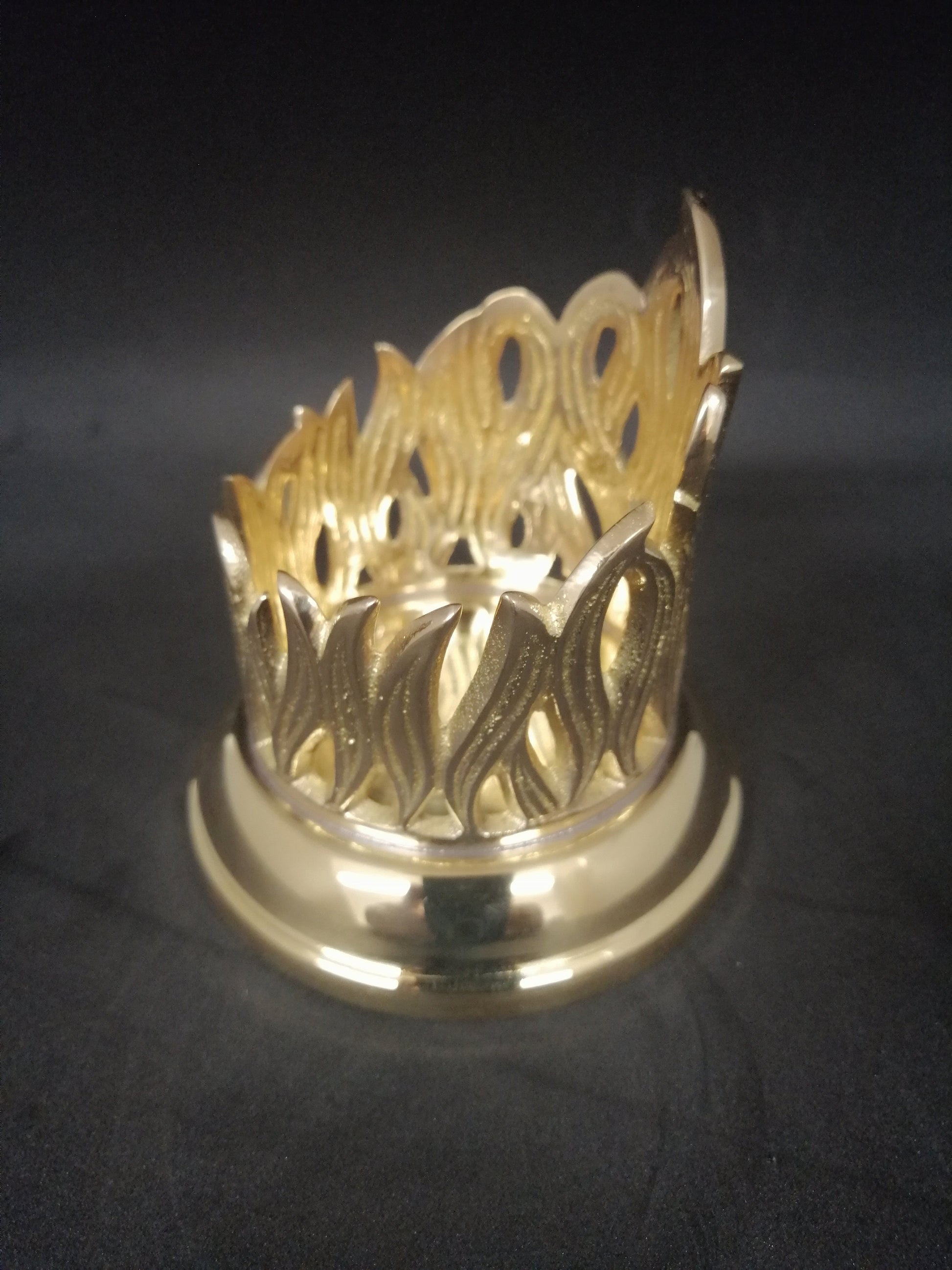 Kerzenständer Flamme Gold für Kerzen 40/5 cm
