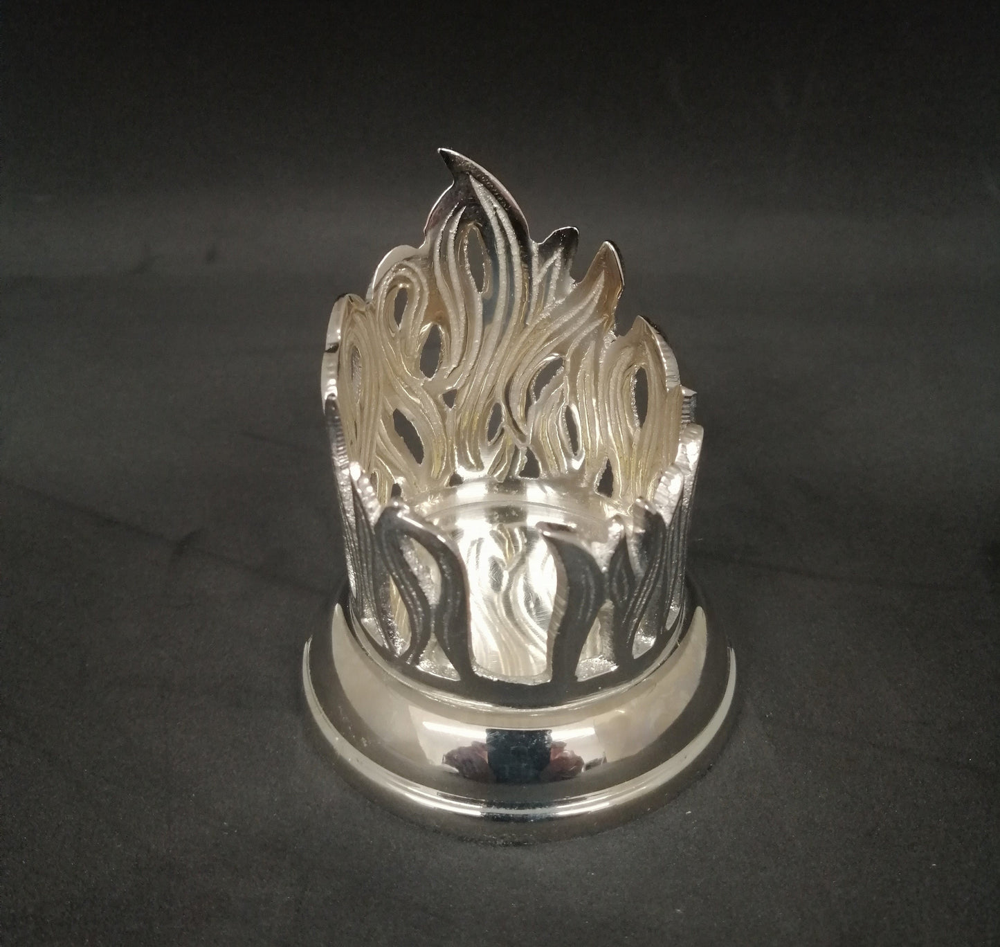 Kerzenständer Flamme Silber für Kerzen 40/4 cm