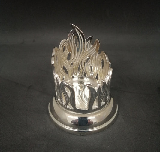 Kerzenständer Flamme Silber für Kerzen 40/4 cm