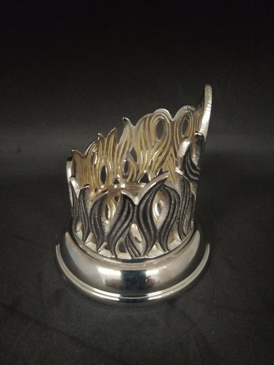 Kerzenständer Flamme Silber für Kerzen 40/5 cm