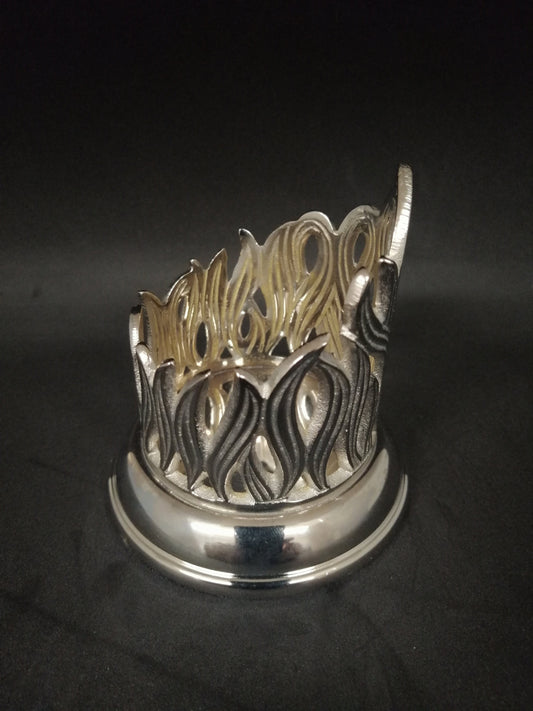 Kerzenständer Flamme Silber für Kerzen 40/5 cm