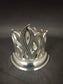 Kerzenständer Flamme Silber für Kerzen 40/5 cm