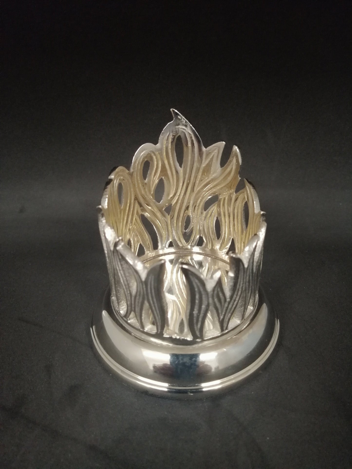 Kerzenständer Flamme Silber für Kerzen 40/5 cm