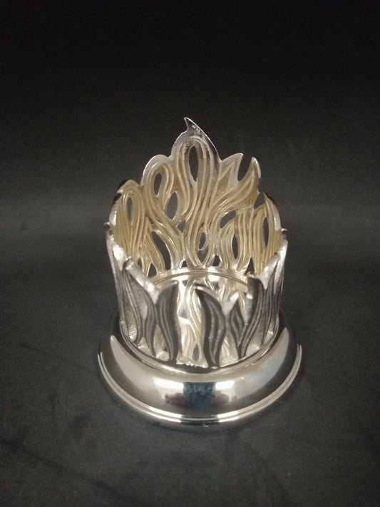 Kerzenständer Flamme Silber für Kerzen 40/5 cm