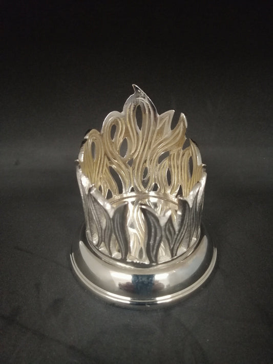Kerzenständer Flamme Silber für Kerzen 40/5 cm