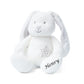 Weihnachtsgeschenk, Taufgeschenk Personalisierter Baby Hase Kuscheltier Spielfigur mit Rassel oder Ohne