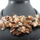 Muschelkette mit 3 kupferfarbene Blüten am Riemen Geschenk Schmuck, Taufe, Kommunion, Hochzeit