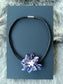Muschelkette lila Blume am Riemen Geschenk Schmuck, Taufe, Kommunion, Hochzeit