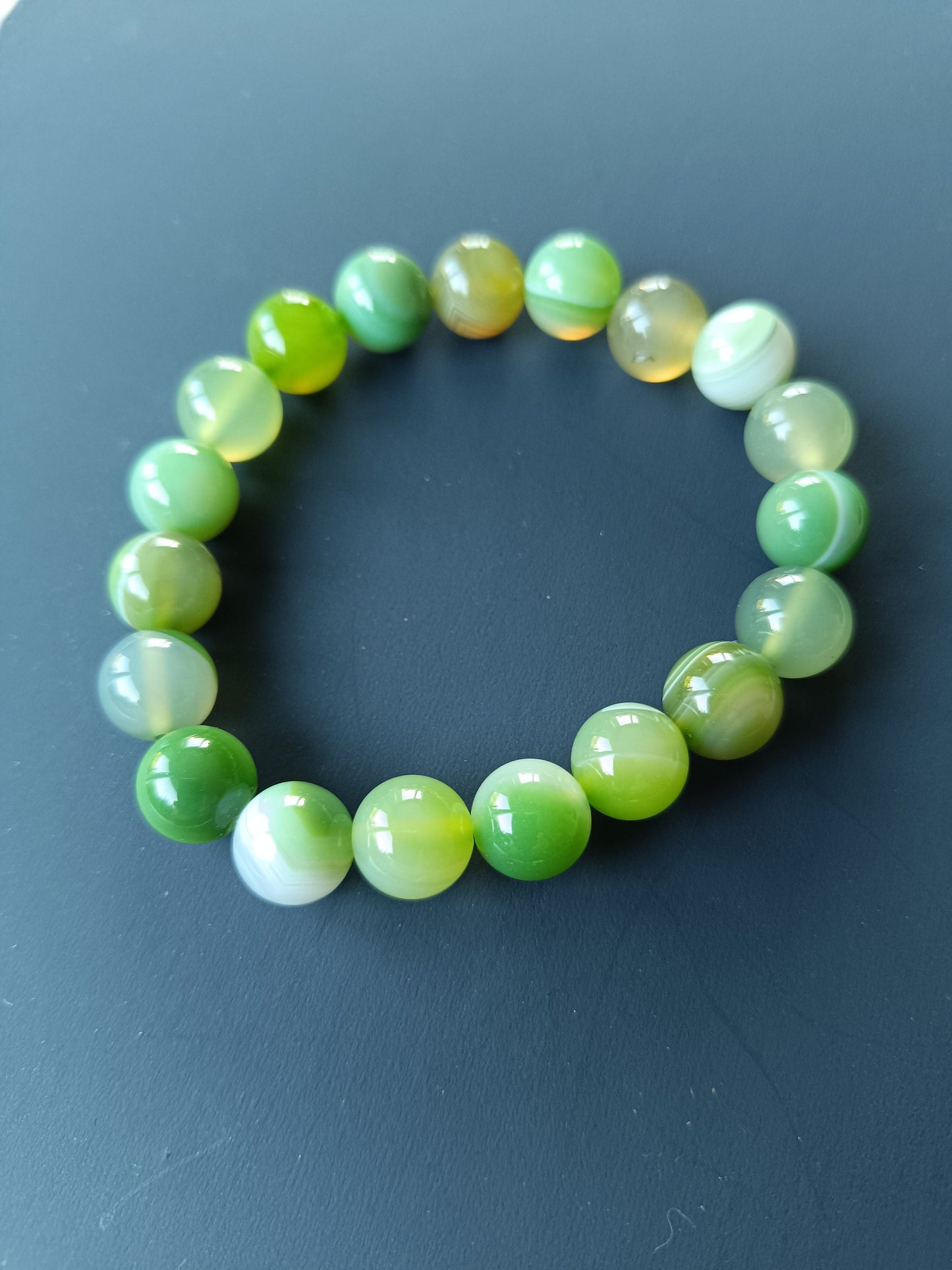 Armband, Achat-Armband 10 mm Geschenk Schmuck, Taufe, Kommunion, Hochzeit