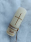 Taufkerze RUSTICA, VINTAGE-Look, SHABBY, Kreuz, Mädchen, Junge, Kerze, keine Folie, Wachsbeschriftung, Farbwünsche möglich