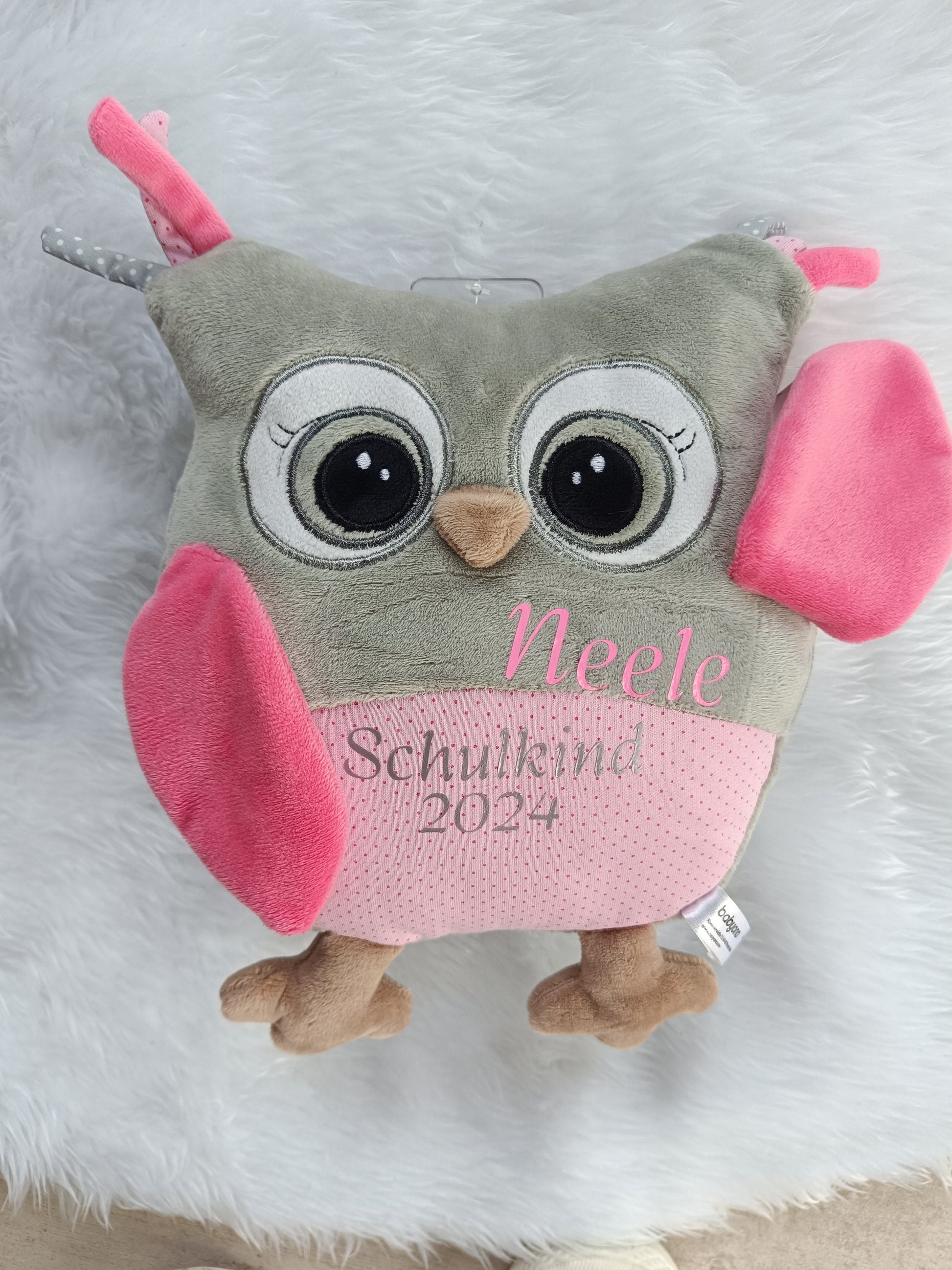 Schulkind, Kuscheltier Baby EULE SOFIA, personalisiert mit Namen