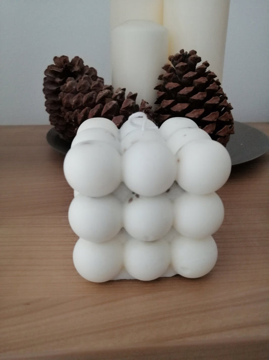 Weihnachtsgeschenk, Weihnachtskerze, Soya Kerze Lavendel, MAXI BUBBLE Candle - VEGAN - Bubble Kerzen - Würfel